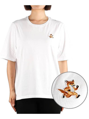 MW00119KJ0008 WHITE Women s Speedy Fox Short Sleeve T Shirt - MAISON KITSUNE - BALAAN 1