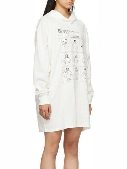 Women's Graphic Print Hooded Short Dress White - MAISON MARGIELA - BALAAN 2