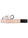 Reversible Gancini Leather Belt Black New Bisque - SALVATORE FERRAGAMO - BALAAN 2