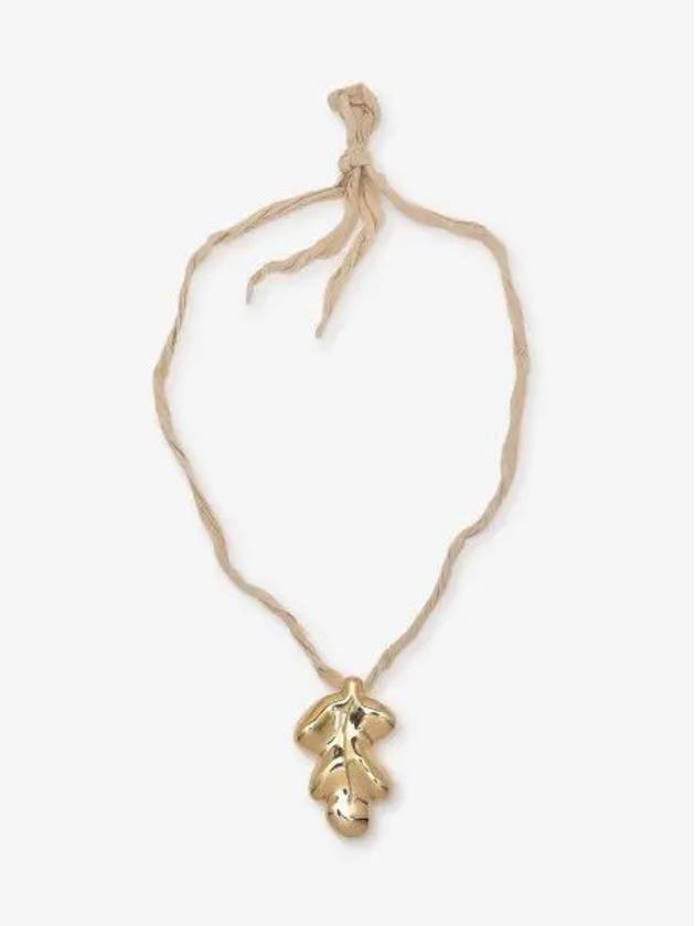 Leaf Pendant Necklace Gold - JIL SANDER - BALAAN 2