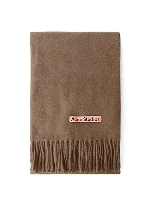 CA0210 CARAMEL BROWN Narrow Wool Fringe Muffler - ACNE STUDIOS - BALAAN 2