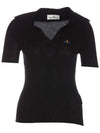Marina Polo Knit Top Black - VIVIENNE WESTWOOD - BALAAN 1