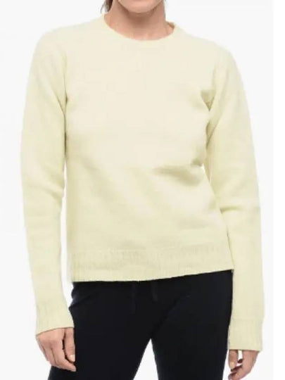 Crew Neck Wool Knit Top Light Pastel Green - JIL SANDER - BALAAN 2