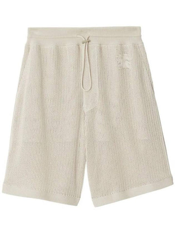 Equestrian Knight Mesh Cotton Shorts Soap - BURBERRY - BALAAN 1