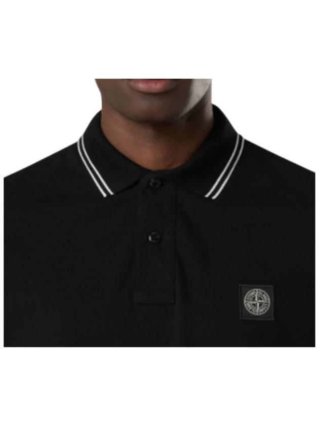 Logo Badge Polo Shirt Black - STONE ISLAND - BALAAN 4