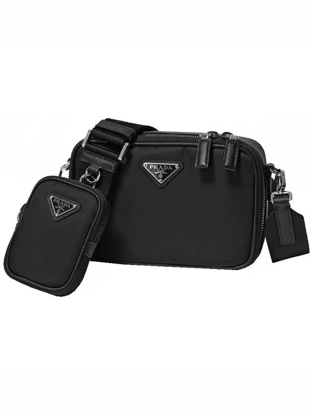 Triangle Logo Re-Nylon Saffiano Cross Bag Black - PRADA - BALAAN 3