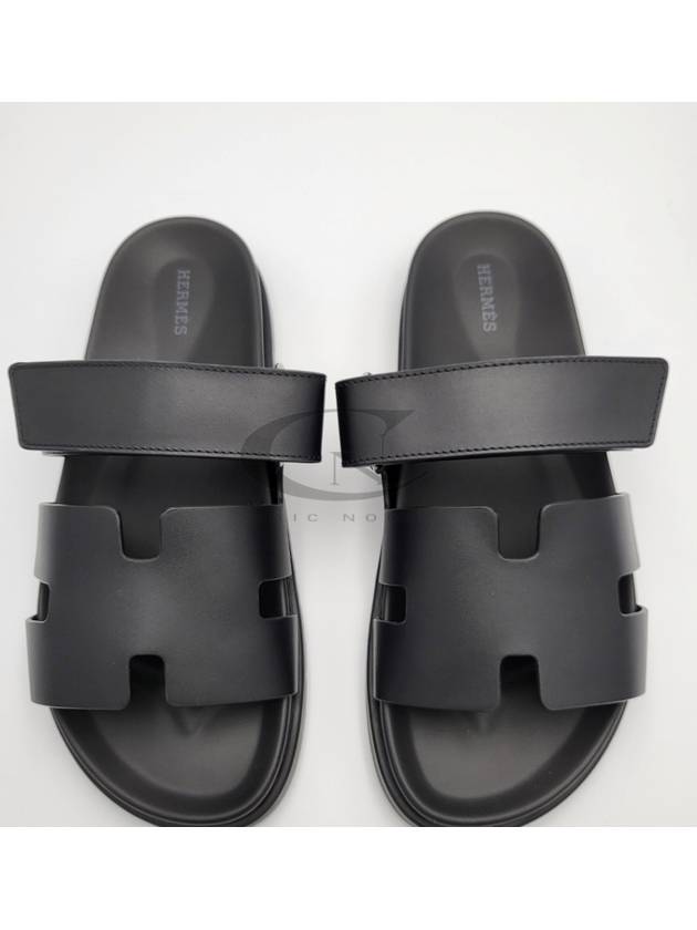 Chypre Calfskin Sandals Black - HERMES - BALAAN 10