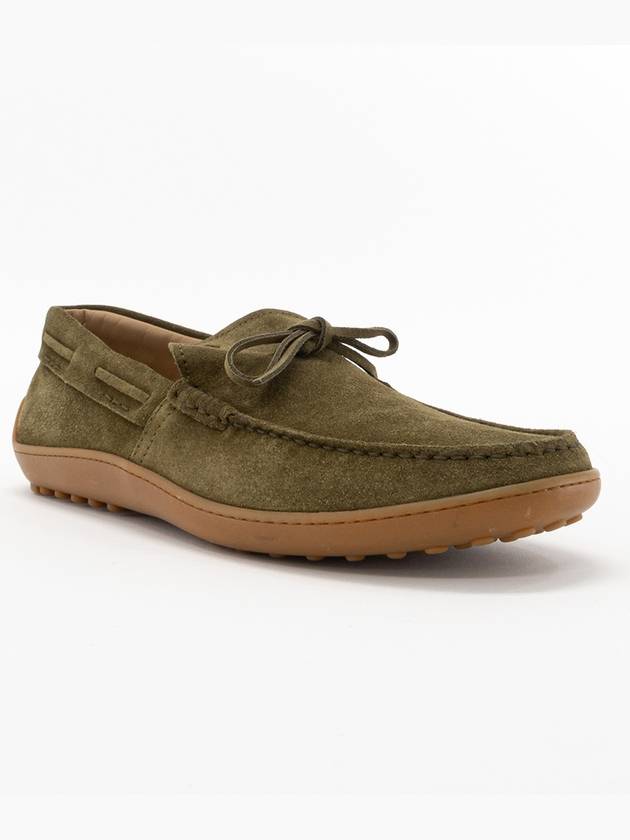 Men Ribbon Suede Loafer Shoes Flats Khaki XXM15C0CN50RE0V600 - TOD'S - BALAAN 2