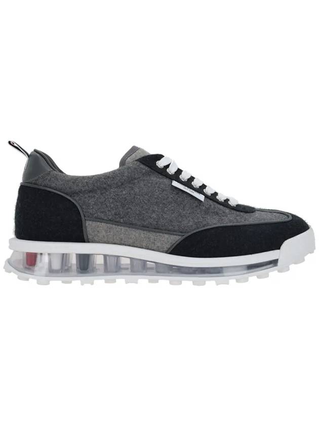 Flannel Clear Sole Low Top Sneakers Grey - THOM BROWNE - BALAAN 2