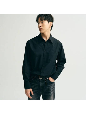 Classic Cotton Regular Long Sleeve Shirt Black - NOIRER - BALAAN 1