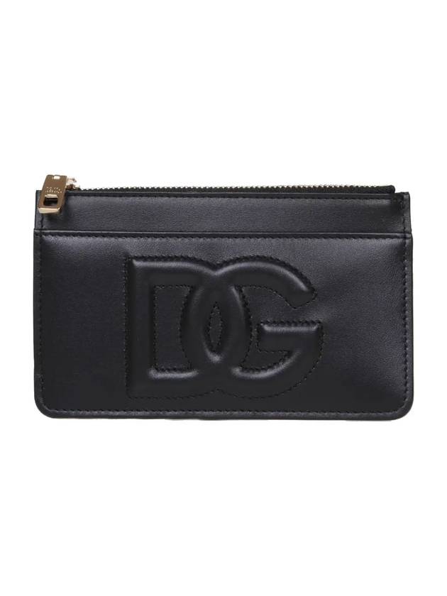 DG Logo Leather Card Wallet Black - DOLCE&GABBANA - BALAAN 1