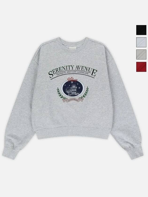 Serenity Haven Graphic Sweatshirt Melange Grey - LE SOLEIL MATINEE - BALAAN 1