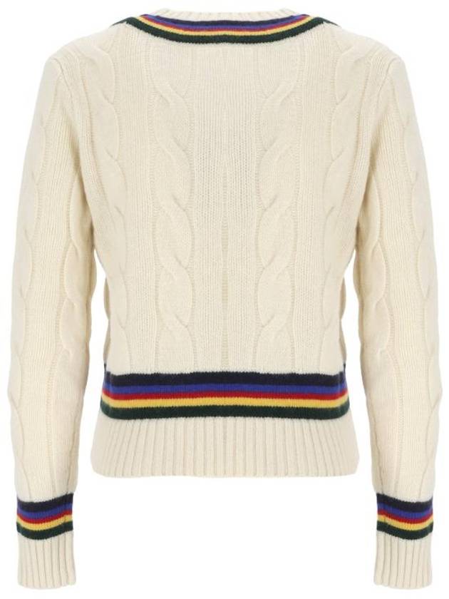 Cable Cricket Knit Top Cream - POLO RALPH LAUREN - BALAAN 4