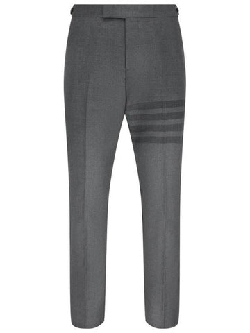 Twill School Uniform 4-Bar Low Rise Skinny Fit Pants Medium Grey - THOM BROWNE - BALAAN 1