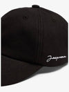 La Casquette Jacquemus Signature Ball Cap Black - JACQUEMUS - BALAAN 3