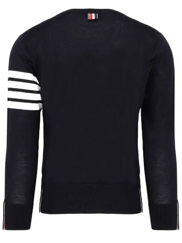 4 Bar Armband Classic Merino Wool Knit Top Navy - THOM BROWNE - BALAAN 4