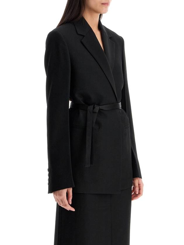 single-breasted blazer with belt black loose fit - TOTEME - BALAAN 2