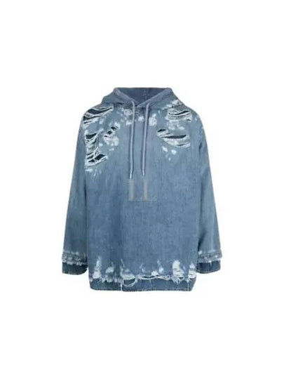 D Um Denim Hoodie Blue - DIESEL - BALAAN 2