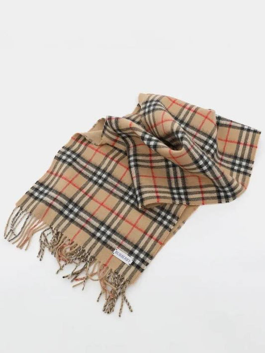 Check Cashmere Scarf Beige - BURBERRY - BALAAN 2