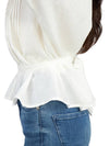 Women's Lace Crew Neck Cotton Blouse White - VANESSA BRUNO - BALAAN 9