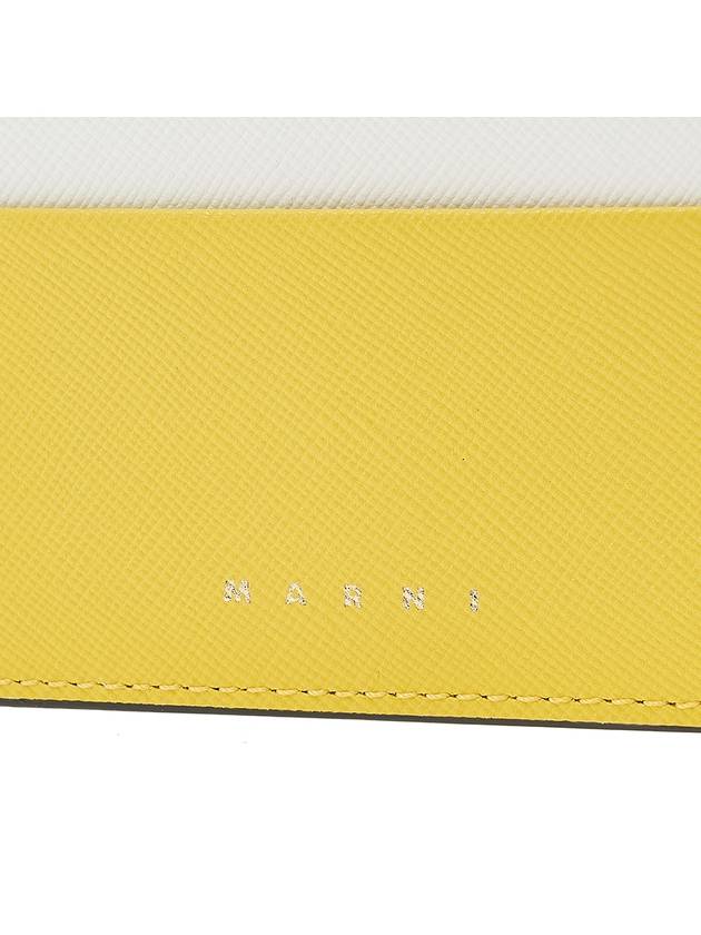 Saffiano Color Block Card Wallet Yellow - MARNI - BALAAN 7