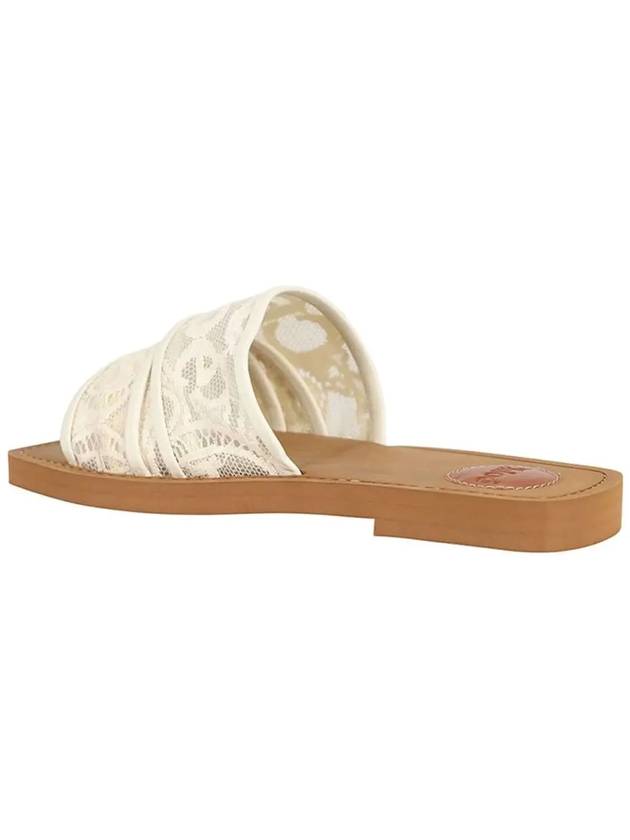 Women's Lace Strap Woody Slippers Ivory Brown - CHLOE - BALAAN 5