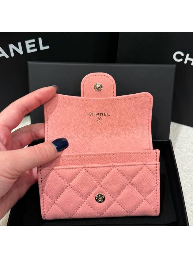 Card Wallet Classic Caviar Light Pink Champagne Gold - CHANEL - BALAAN 5