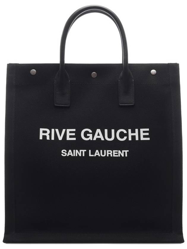 Rive Gauche Canvas Tote Bag Black - SAINT LAURENT - BALAAN 2