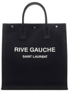 Rive Gauche Canvas Tote Bag Black - SAINT LAURENT - BALAAN 3