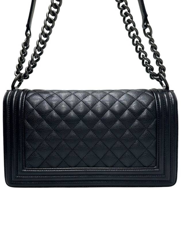 A67086 Black Soft Caviar Skin Boy Medium Shoulder Bag - CHANEL - BALAAN 4