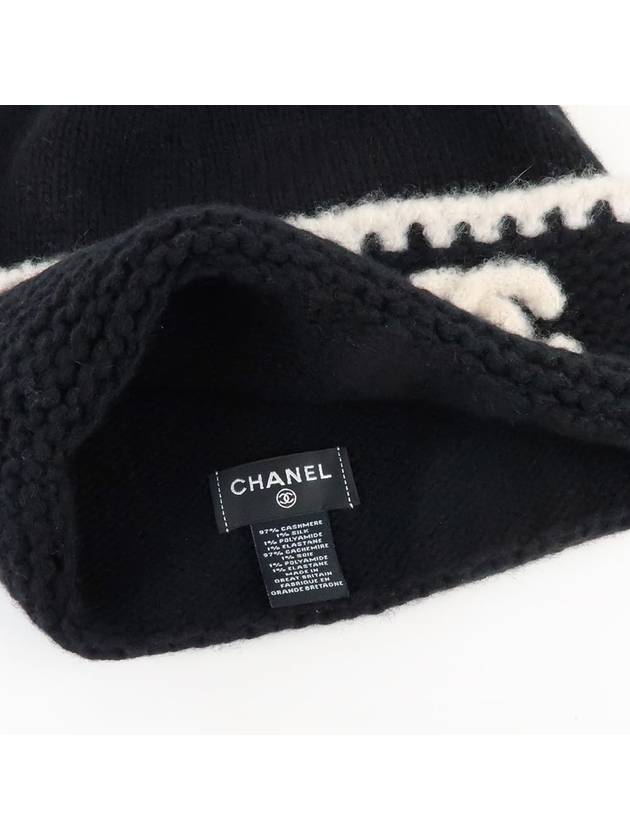 CC Logo Cashmere Beanie Black - CHANEL - BALAAN 5