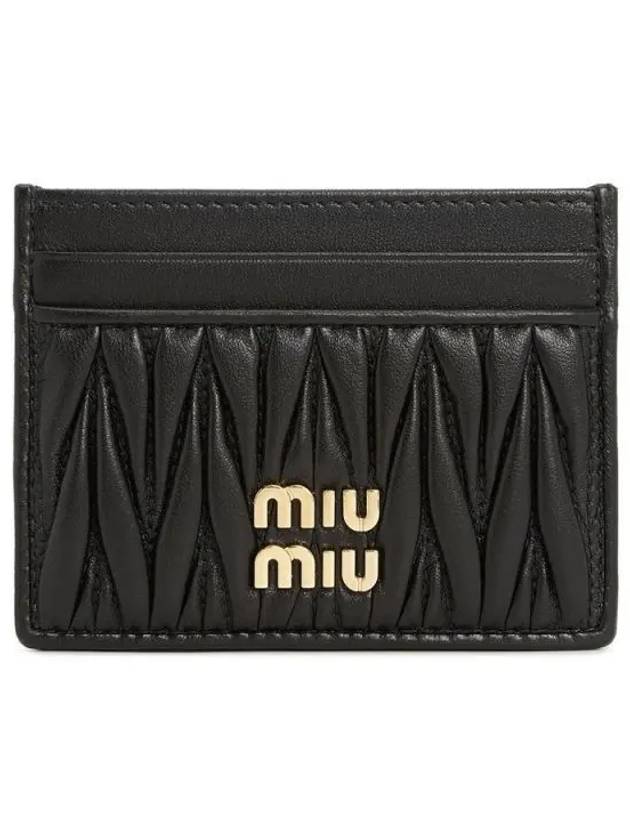 Matelasse Nappa Leather Card Wallet Black - MIU MIU - BALAAN 2