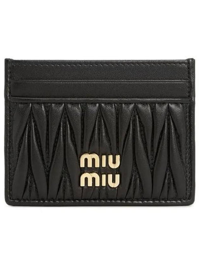 Matelasse Nappa Leather Card Wallet Black - MIU MIU - BALAAN 2