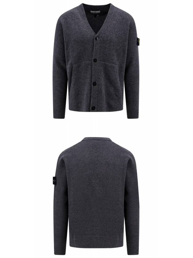 Men's Wappen Patch Button Cardigan Grey - STONE ISLAND - BALAAN 6