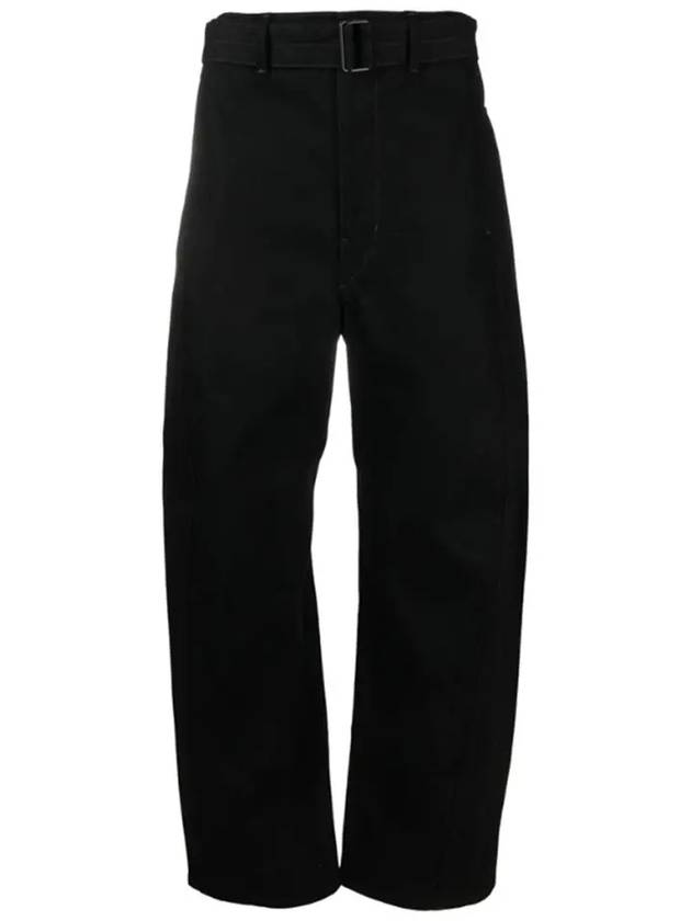 Twisted Belted Pants Heavy Denim Black - LEMAIRE - BALAAN 3