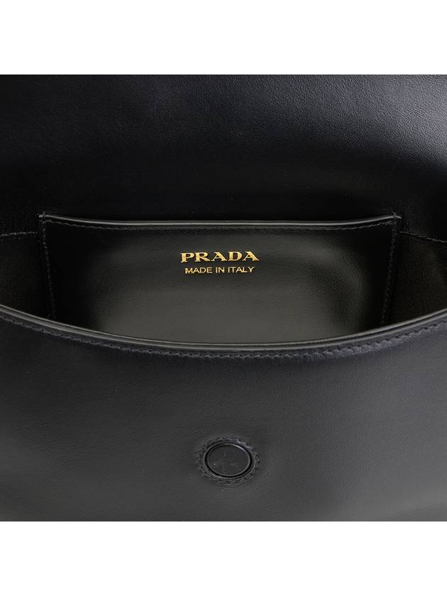 Arque Leather Shoulder Bag Black - PRADA - BALAAN 10