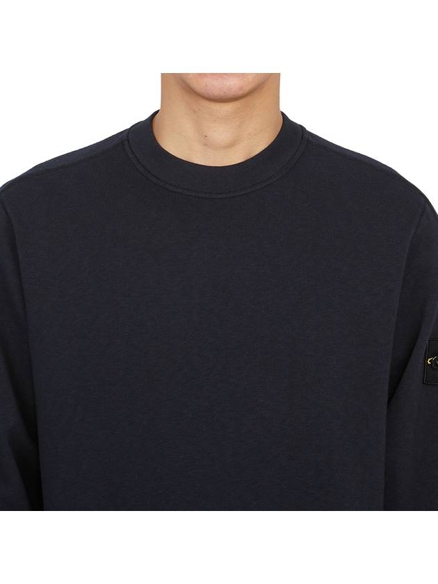 Cotton Crew Neck Sweatshirt Navy - STONE ISLAND - BALAAN 6