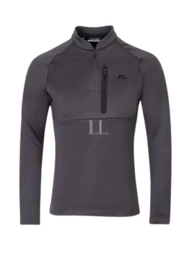 Adam Quarter Zip Mid Layer Long Sleeve T-Shirt Asphalt - J.LINDEBERG - BALAAN 2