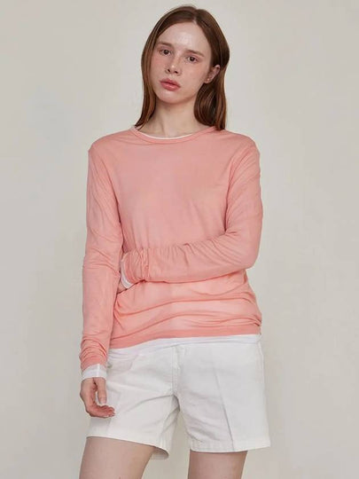 See through tencel long sleeve t shirt pink - LESEIZIEME - BALAAN 2