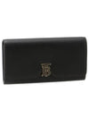 TB Logo Grainy Leather Continental Long Wallet Black - BURBERRY - BALAAN 3