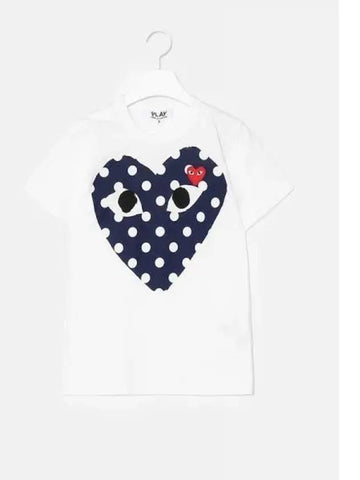 Unisex polka dot big heart t shirt white domestic product GM0024040882849 - COMME DES GARCONS PLAY - BALAAN 1