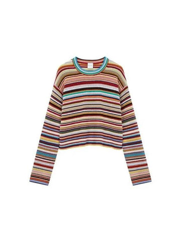 Women s Striped Pattern Crew Neck Sweater Multi 271019 - PAUL SMITH - BALAAN 1