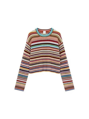 Women s Striped Pattern Crew Neck Sweater Multi 271019 - PAUL SMITH - BALAAN 1