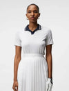 Women's Sammy Short Sleeve Polo Shirt Cloud White - J.LINDEBERG - BALAAN 3