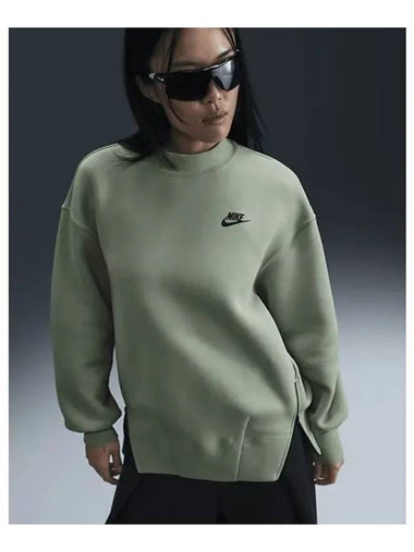 Sportswear Tech Fleece Women s Oversized Crew Neck Sweatshirt Jade Horizon Black FV8042 370 732182 - NIKE - BALAAN 1