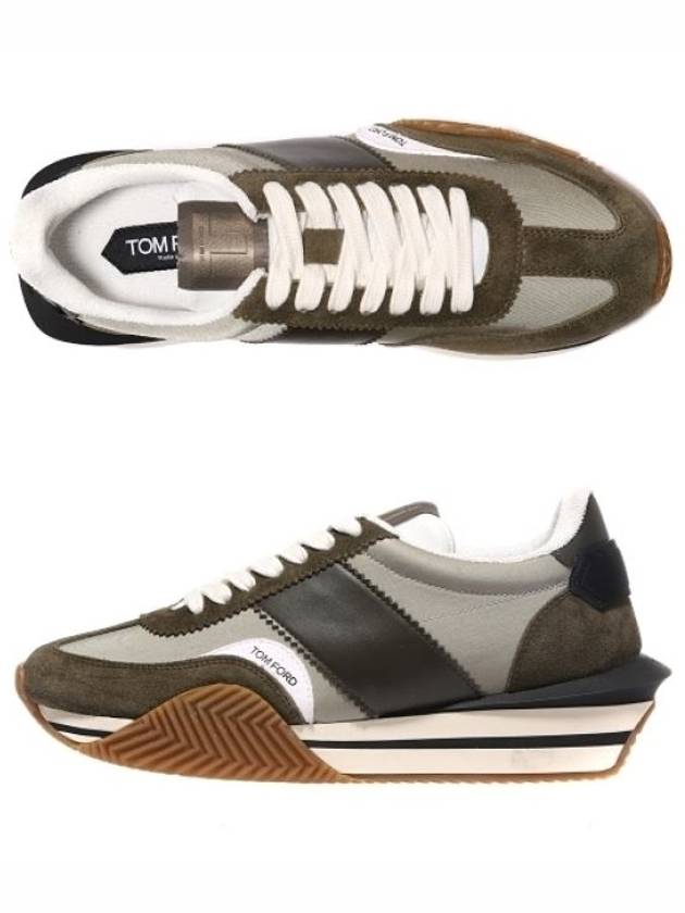 Logo James Panel Low Top Sneakers Khaki - TOM FORD - BALAAN 2