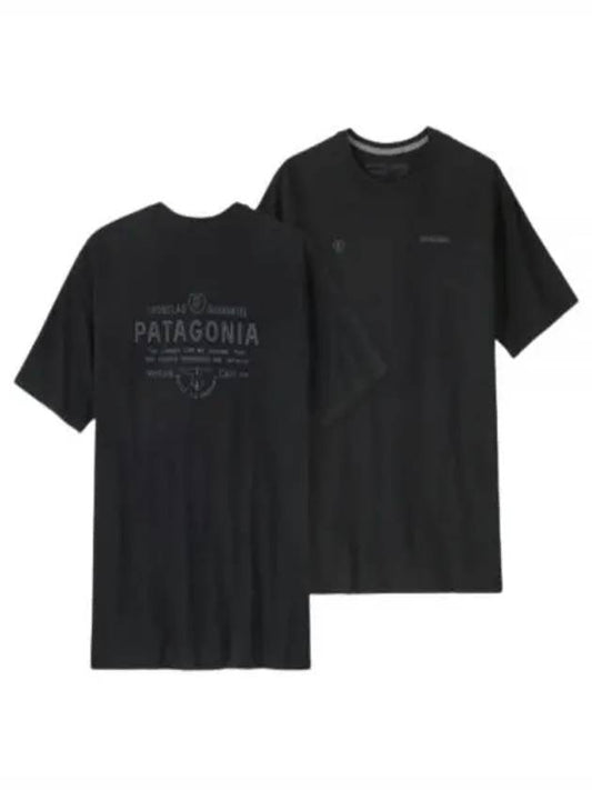Men's Forge Mark Responsibili Short Sleeve T-Shirt Black - PATAGONIA - BALAAN 1
