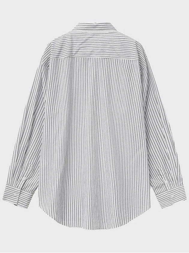 Layered double collar striped shirt black - NOIRER - BALAAN 3