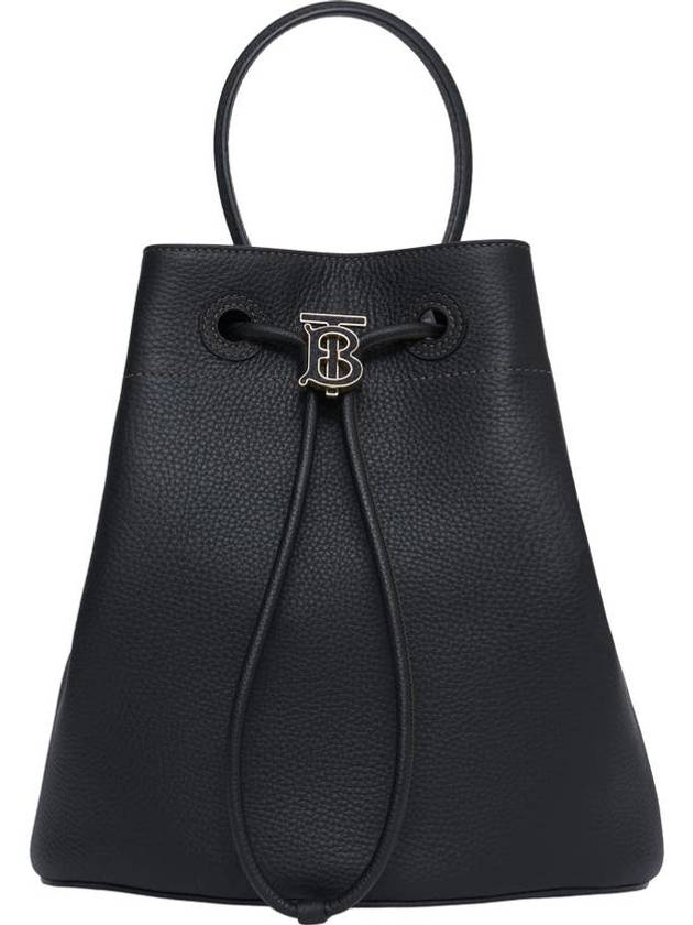 Small Grainy Leather TB Bucket Bag Black - BURBERRY - BALAAN 2