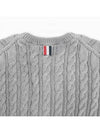 Diagonal Armband Cable Knit Top Grey - THOM BROWNE - BALAAN 8